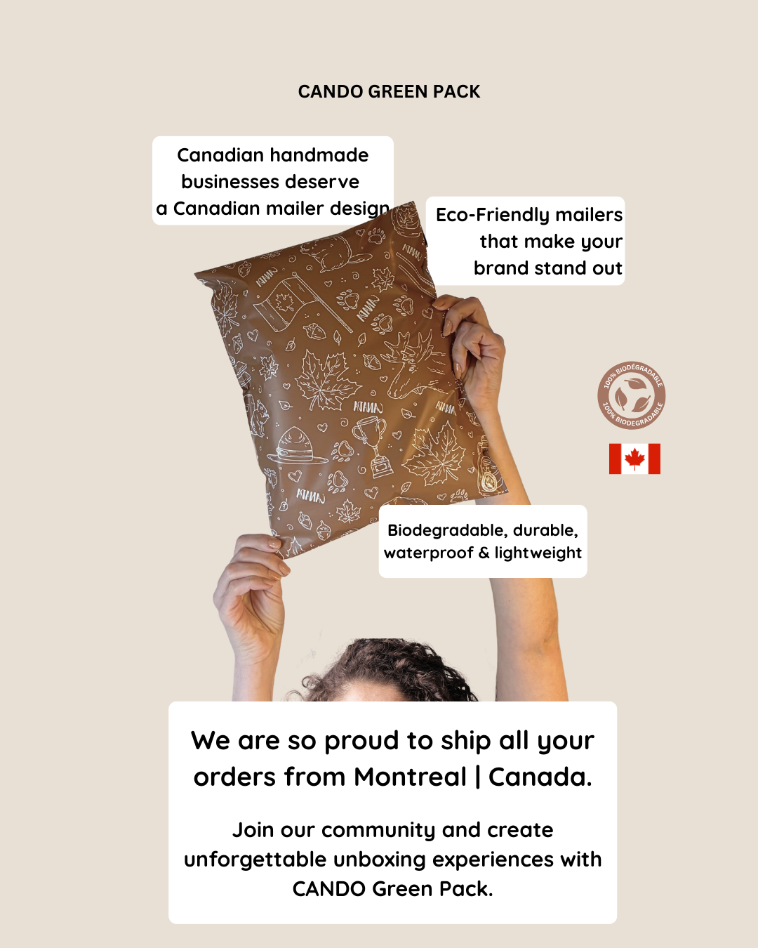 O Canada! Biodegradable Mailers 10" x 13"